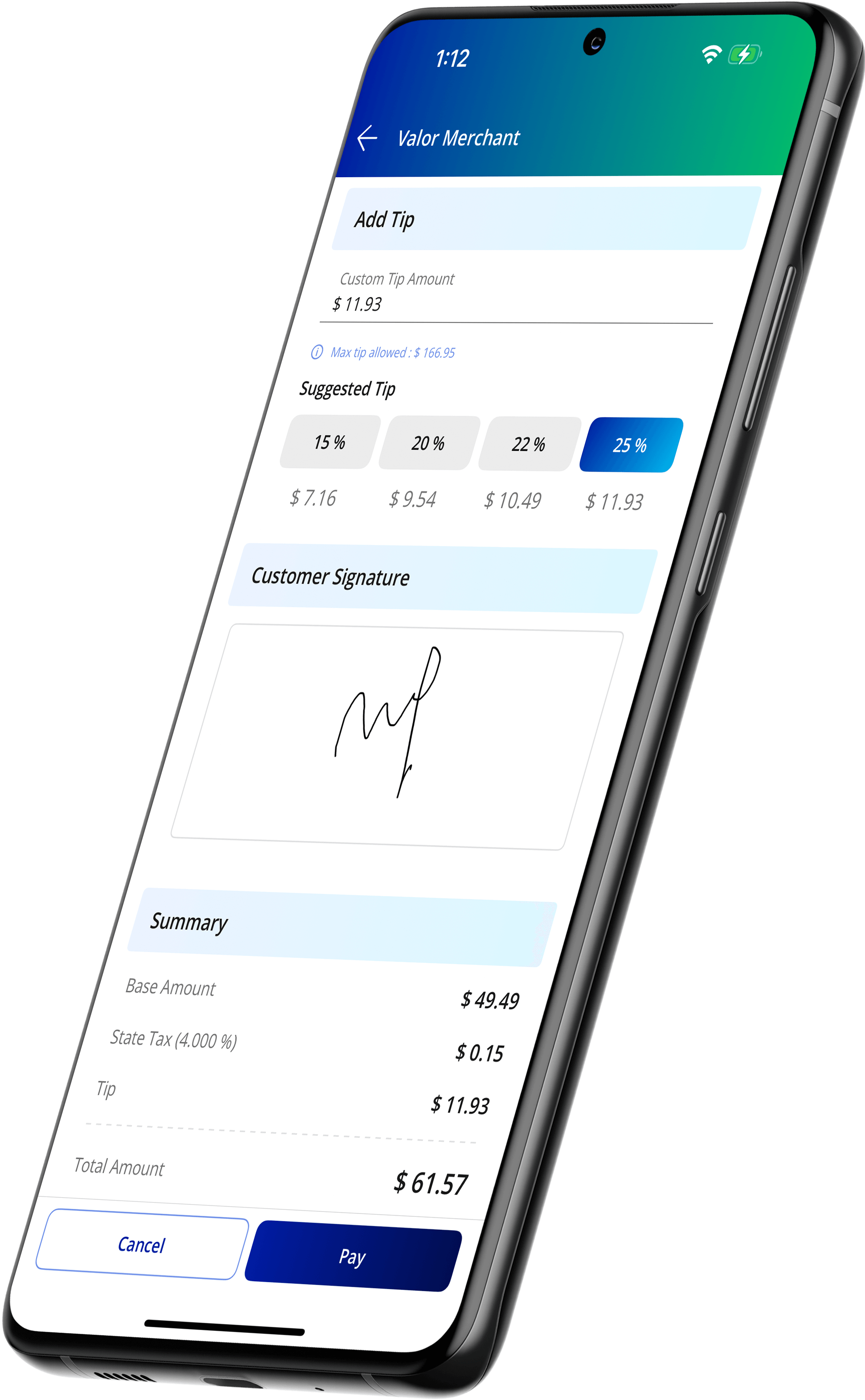 ValorPay app accept payments anywhere with your smartphone