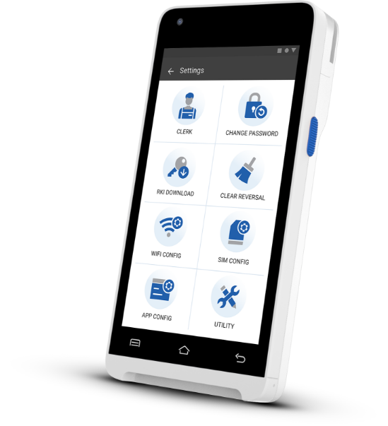 VP550E POS terminal with application screen