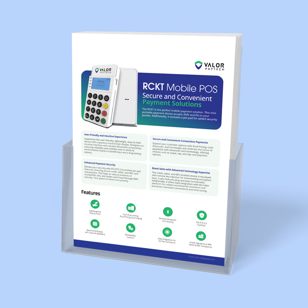 Valor PayTech RCKT Merchant Sales Flyer PDF Download