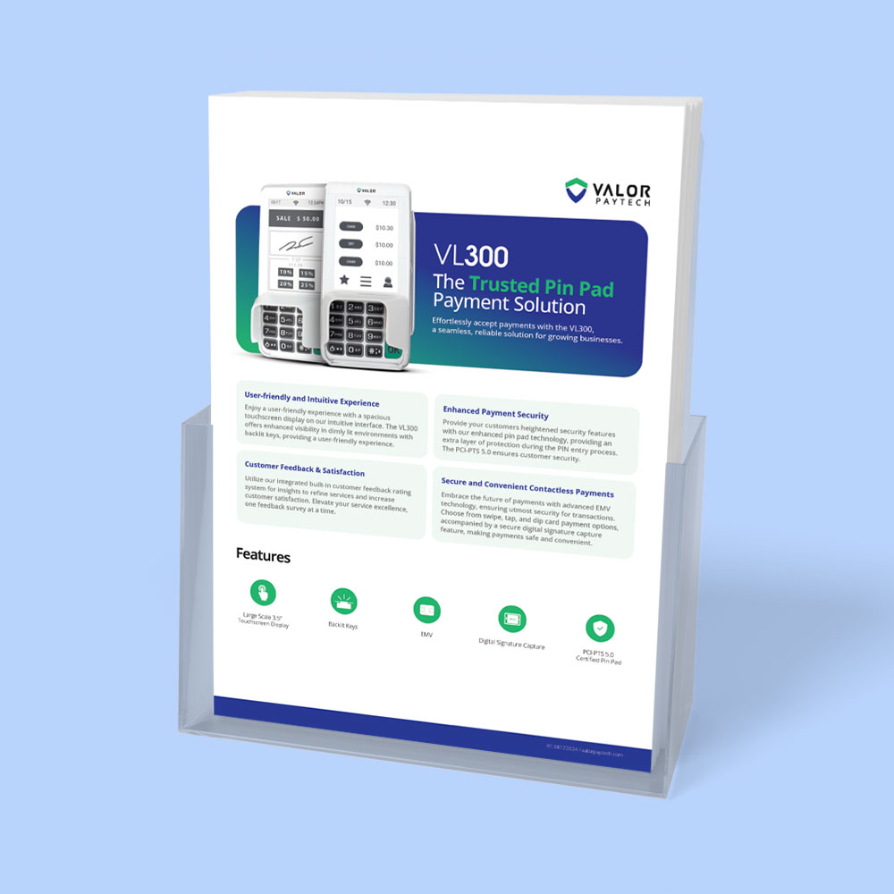Valor PayTech VL300 Merchant Sales Flyer PDF Download