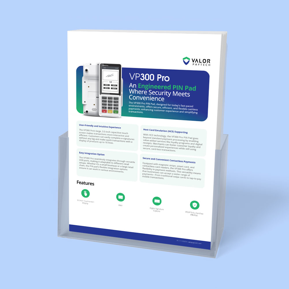 Valor PayTech VP300 Pro Merchant Sales Flyer PDF Download