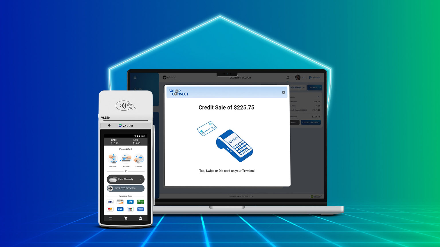 Valor PayTech video showing how to use Valor Connect to complete online transactions directly on POS systems