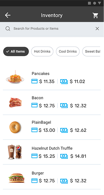 Menu & inventory management